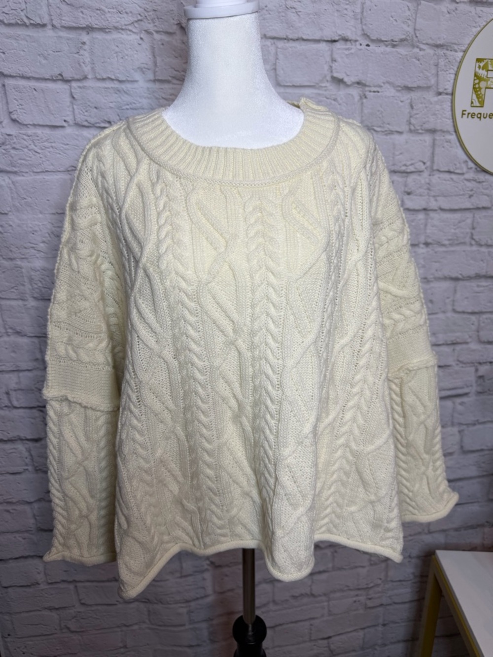 Cozy Cream Cable-Knit Crewneck Sweater